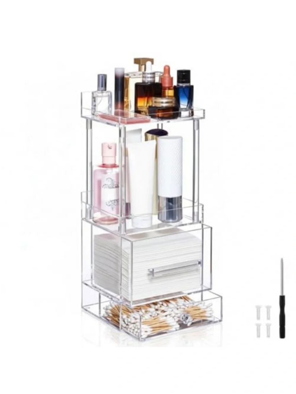 Four layers disposable facial towels storage box / makeup